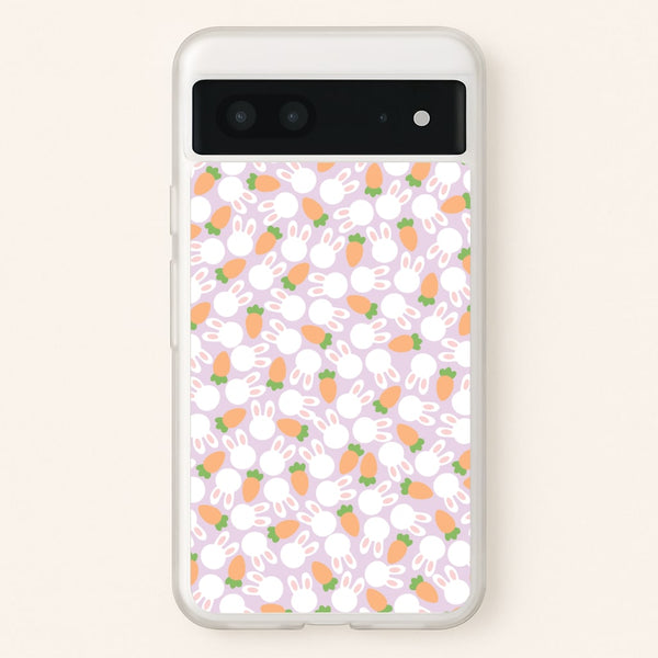 Rabbits And Carrots - Easter Patterns  - Easter Phone Case for Google Pixel 7