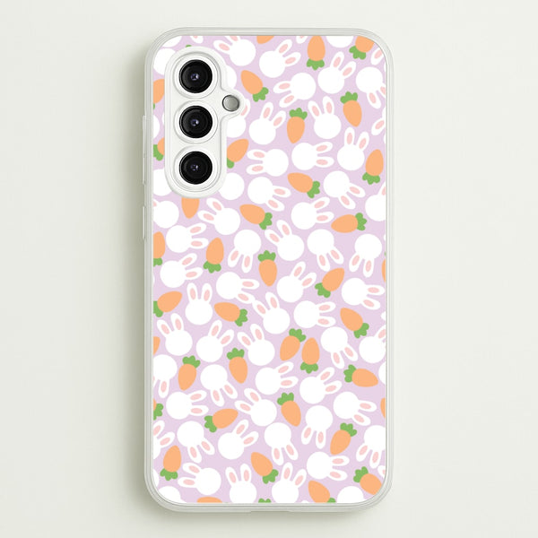 Rabbits And Carrots - Easter Patterns  - Easter Phone Case for Galaxy A14