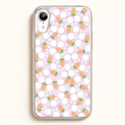 Rabbits And Carrots - Easter Patterns  - Easter Phone Case for iPhone XR