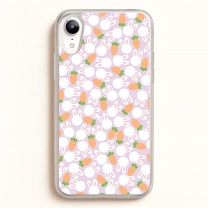 Rabbits And Carrots - Easter Patterns  - Easter Phone Case for iPhone XR