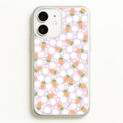 Rabbits And Carrots - Easter Patterns  - Easter Phone Case for iPhone 11