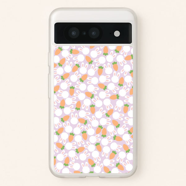 Rabbits And Carrots - Easter Patterns  - Easter Phone Case for Google Pixel 8