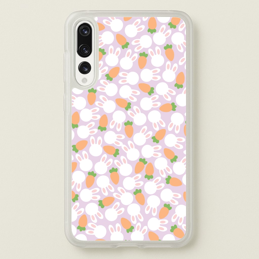 Rabbits And Carrots - Easter Patterns  - Easter Phone Case for Huawei P20 Pro
