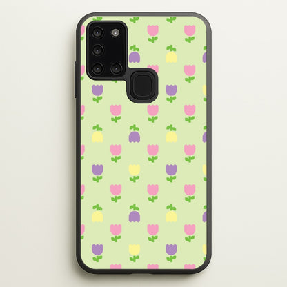 Pastel Tulips Pattern  - Easter Phone Case for Galaxy A21s