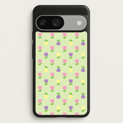 Pastel Tulips Pattern  - Easter Phone Case for Google Pixel 9 / 9 Pro