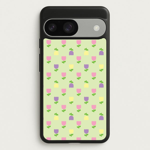 Pastel Tulips Pattern  - Easter Phone Case for Google Pixel 9 / 9 Pro