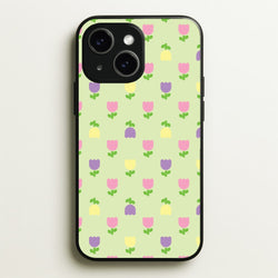Pastel Tulips Pattern  - Easter Phone Case for iPhone 14