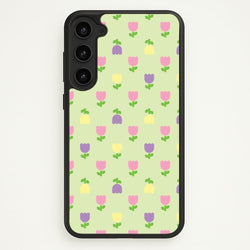 Pastel Tulips Pattern  - Easter Phone Case for Galaxy S23 Plus