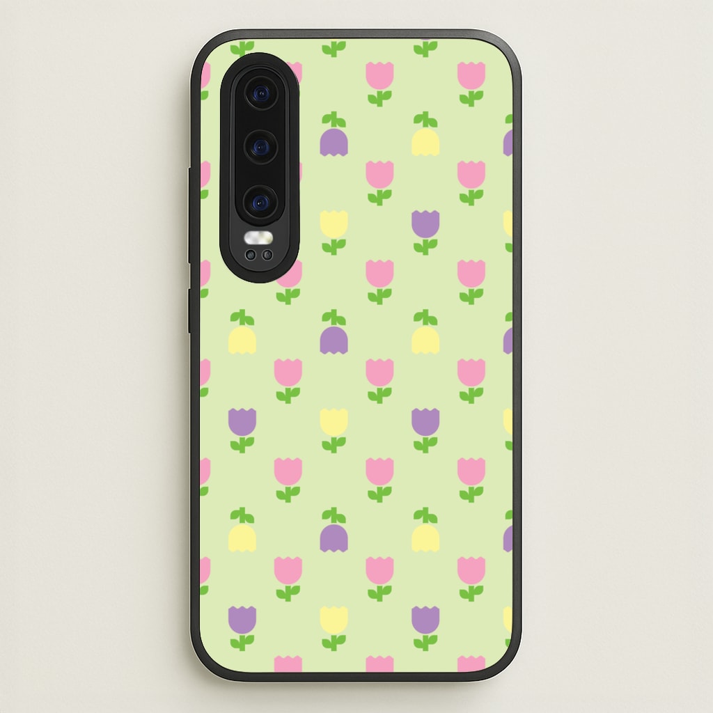 Pastel Tulips Pattern  - Easter Phone Case for Huawei P30