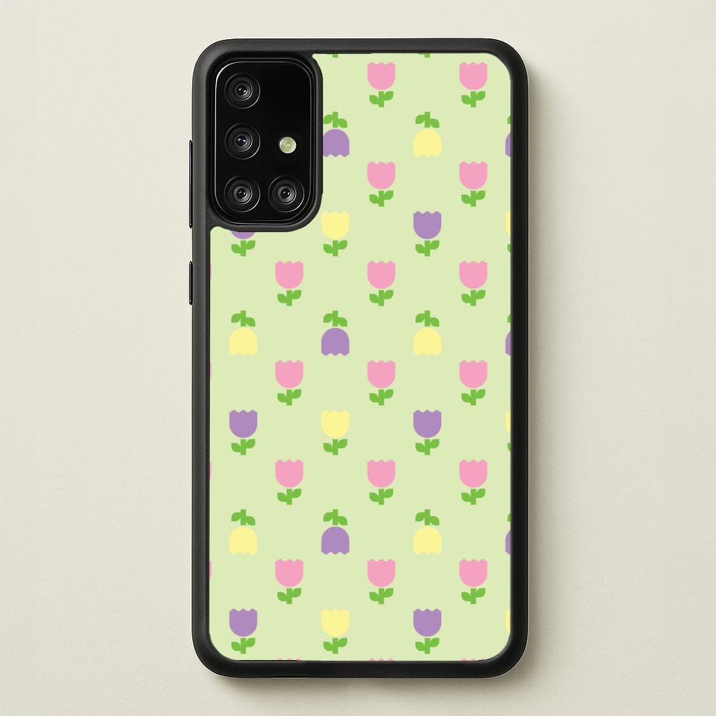 Pastel Tulips Pattern  - Easter Phone Case for Galaxy A71