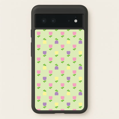 Pastel Tulips Pattern  - Easter Phone Case for Google Pixel 6