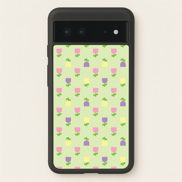 Pastel Tulips Pattern  - Easter Phone Case for Google Pixel 6
