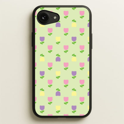 Pastel Tulips Pattern  - Easter Phone Case for iPhone 16e