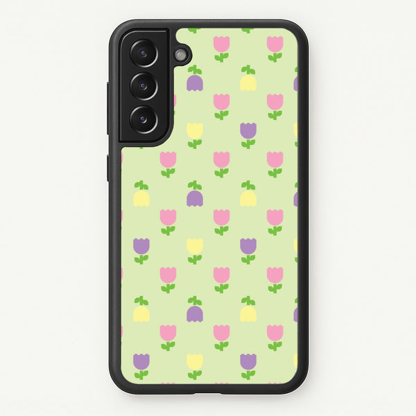 Pastel Tulips Pattern  - Easter Phone Case for Galaxy S21