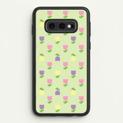 Pastel Tulips Pattern  - Easter Phone Case for Galaxy S10e