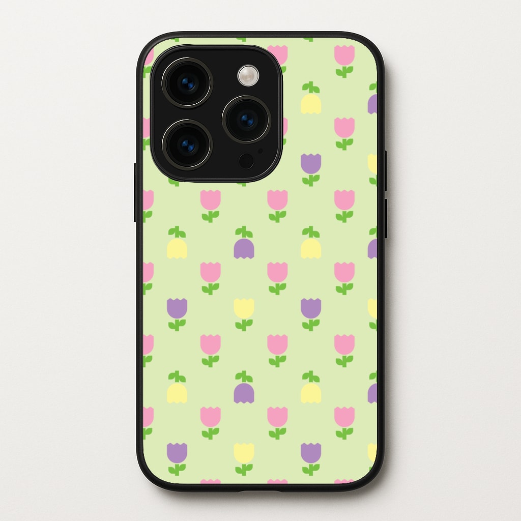 Pastel Tulips Pattern  - Easter Phone Case for iPhone 15 Pro Max