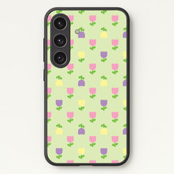 Pastel Tulips Pattern  - Easter Phone Case for Galaxy S24FE