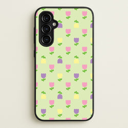 Pastel Tulips Pattern  - Easter Phone Case for Galaxy A54
