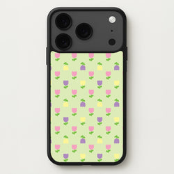 Pastel Tulips Pattern Phone Case for iPhone 17 Pro