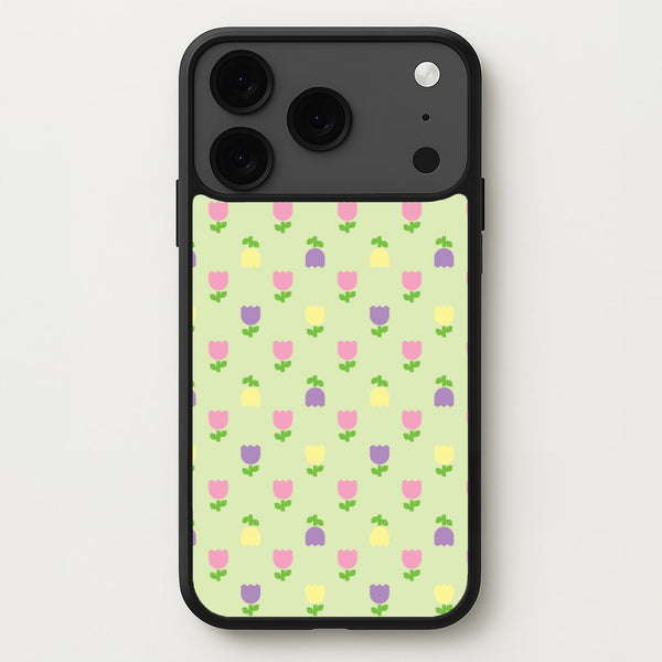Pastel Tulips Pattern Phone Case for iPhone 17 Pro