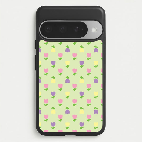 Pastel Tulips Pattern Phone Case for Google Pixel 10 Pro XL