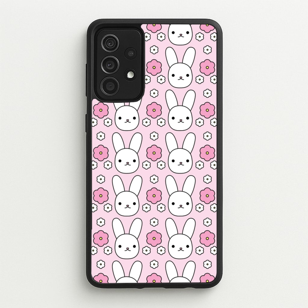 Bunnies And Flowers Pattern  - Easter Phone Case for Galaxy A52 / A52s