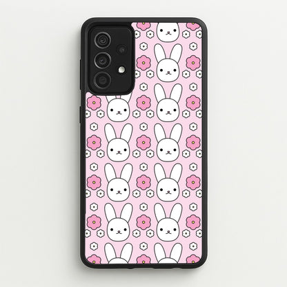 Bunnies And Flowers Pattern  - Easter Phone Case for Galaxy A52 / A52s