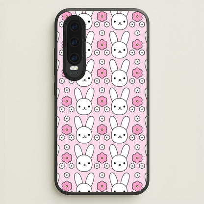 Bunnies And Flowers Pattern  - Easter Phone Case for Huawei P30