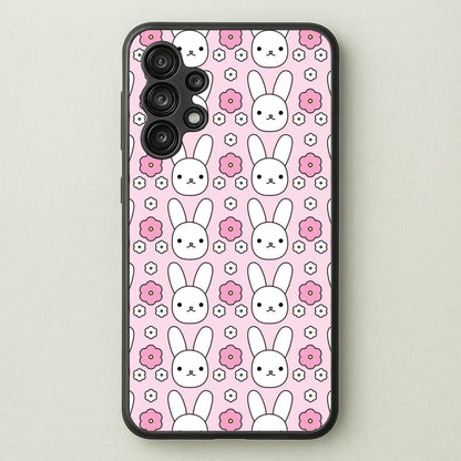 Bunnies And Flowers Pattern  - Easter Phone Case for Galaxy A13