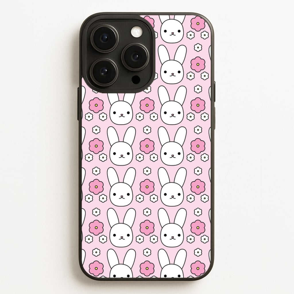 Bunnies And Flowers Pattern  - Easter Phone Case for iPhone 12 Pro Max