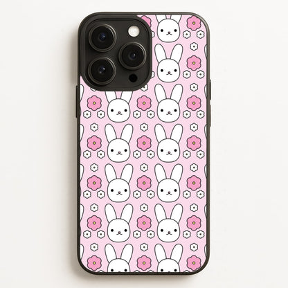 Bunnies And Flowers Pattern  - Easter Phone Case for iPhone 12 Pro Max