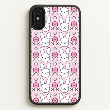 Bunnies And Flowers Pattern  - Easter Phone Case for iPhone XS Max