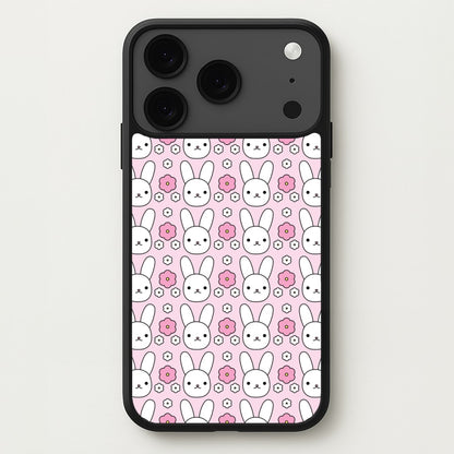 Bunnies And Flowers Pattern Phone Case for iPhone 17 Pro