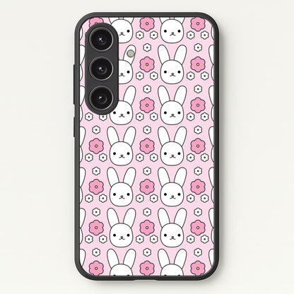 Bunnies And Flowers Pattern  - Easter Phone Case for Galaxy S24