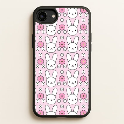 Bunnies And Flowers Pattern  - Easter Phone Case for iPhone 6 / 7 / 8 / SE