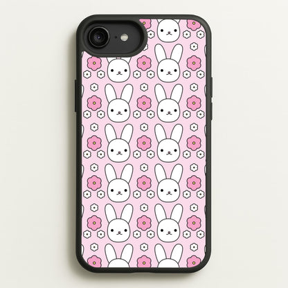 Bunnies And Flowers Pattern  - Easter Phone Case for iPhone 6 Plus / 7 Plus / 8 Plus
