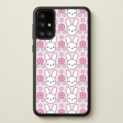 Bunnies And Flowers Pattern  - Easter Phone Case for Galaxy A71