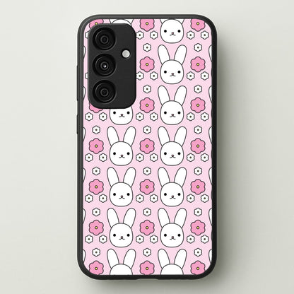 Bunnies And Flowers Pattern  - Easter Phone Case for Galaxy A15