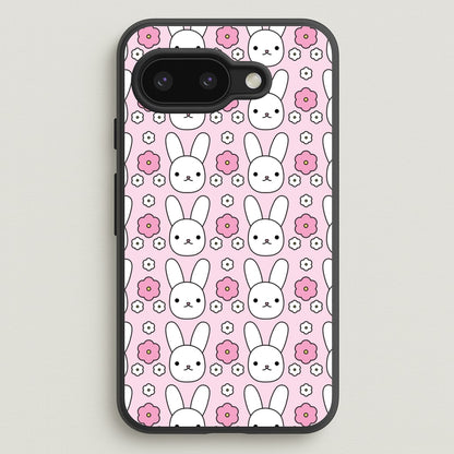Bunnies And Flowers Pattern  - Easter Phone Case for Google Pixel 9a