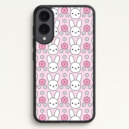 Bunnies And Flowers Pattern  - Easter Phone Case for Galaxy S25 Edge