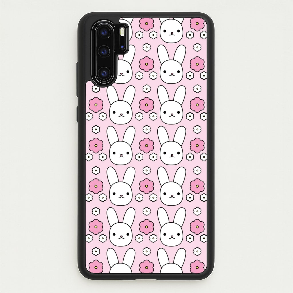 Bunnies And Flowers Pattern  - Easter Phone Case for Huawei P30 Pro