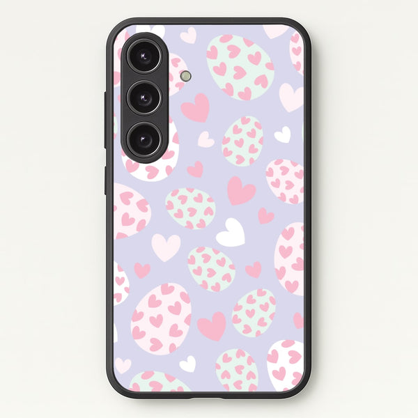 Heart Easter Eggs Pattern  - Easter Phone Case for Galaxy S25 Plus