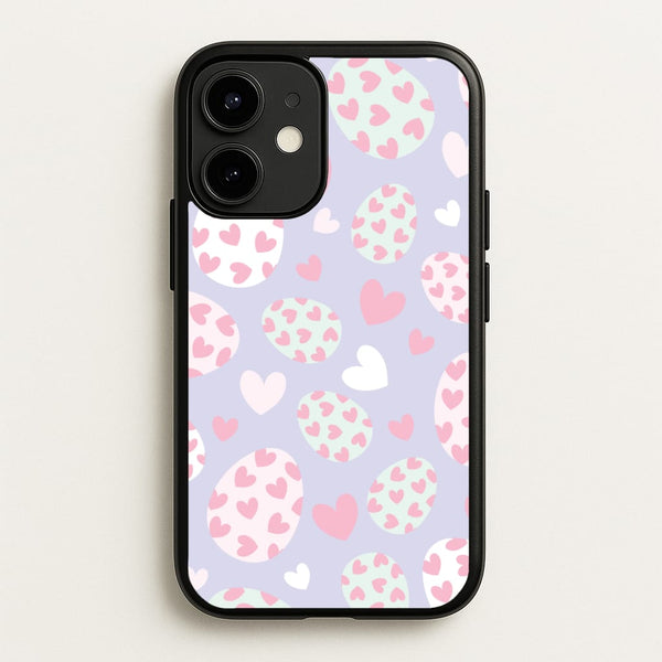 Heart Easter Eggs Pattern  - Easter Phone Case for iPhone 12 / 12 Pro