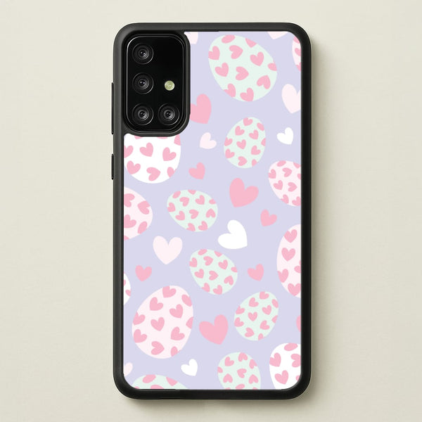 Heart Easter Eggs Pattern  - Easter Phone Case for Galaxy A71