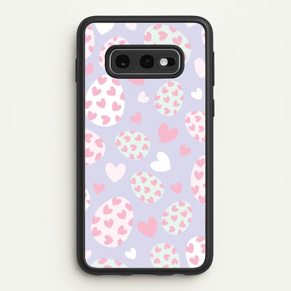 Heart Easter Eggs Pattern  - Easter Phone Case for Galaxy S10e