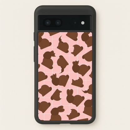 Chocolate Easter Bunny Pattern  - Easter Phone Case for Google Pixel 7