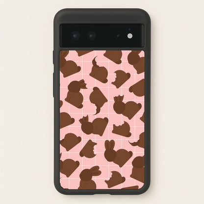 Chocolate Easter Bunny Pattern  - Easter Phone Case for Google Pixel 6