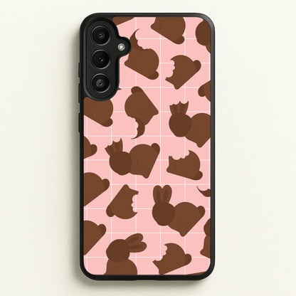 Chocolate Easter Bunny Pattern  - Easter Phone Case for Galaxy A34