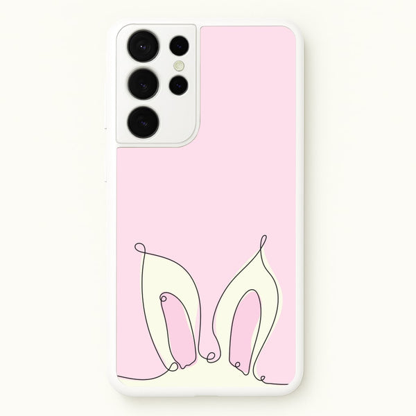 Outline Bunny Ears  - Easter Phone Case for Galaxy S21 Ultra