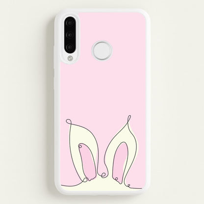 Outline Bunny Ears  - Easter Phone Case for Huawei P30 Lite
